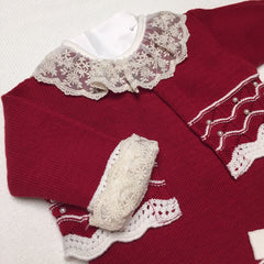 Vestido,  Bolero e Calça - Tereza - Red e Natural com Cristais Swarovski