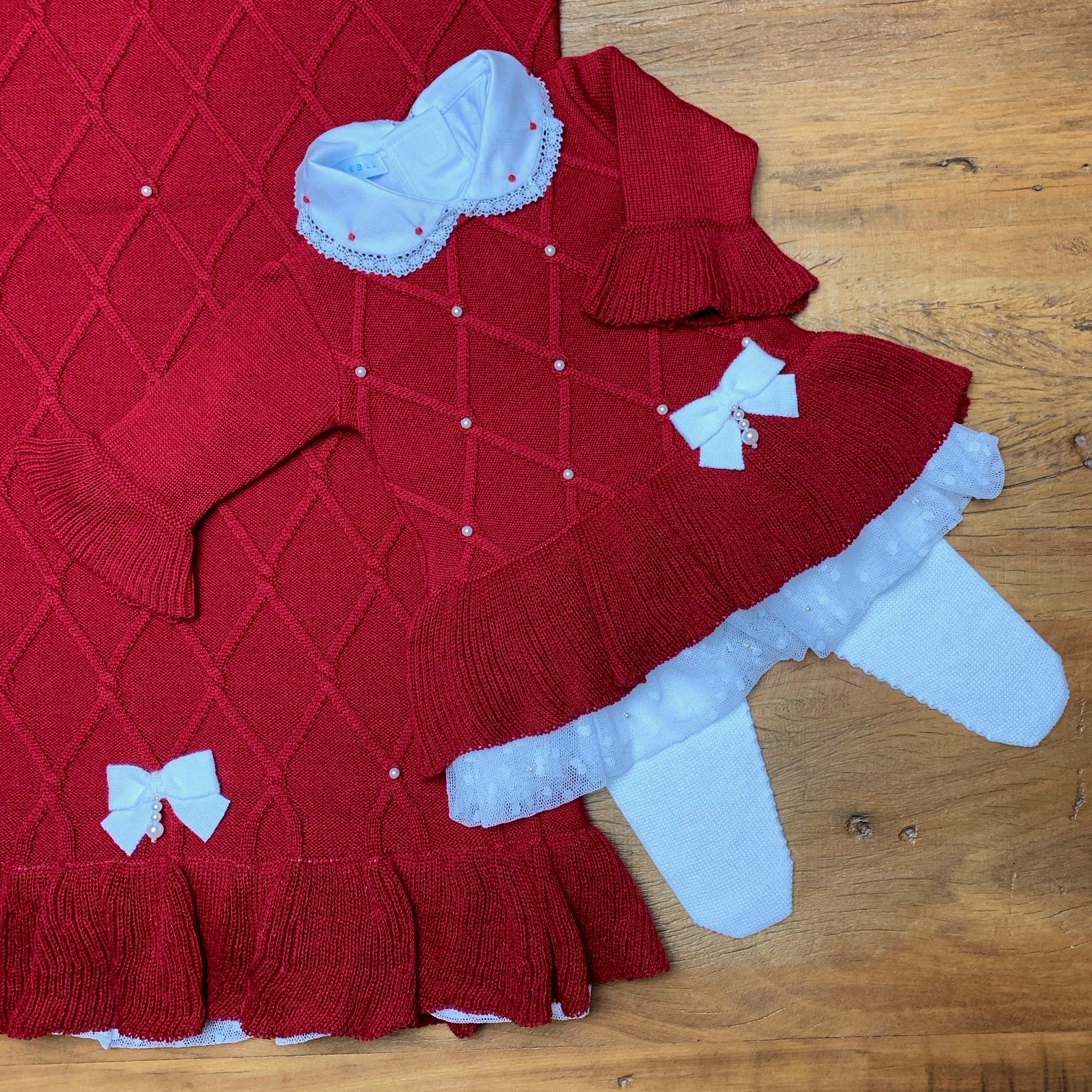 Vestido, Calça e Manta - Alicia - Red com Pérolas Swarovski