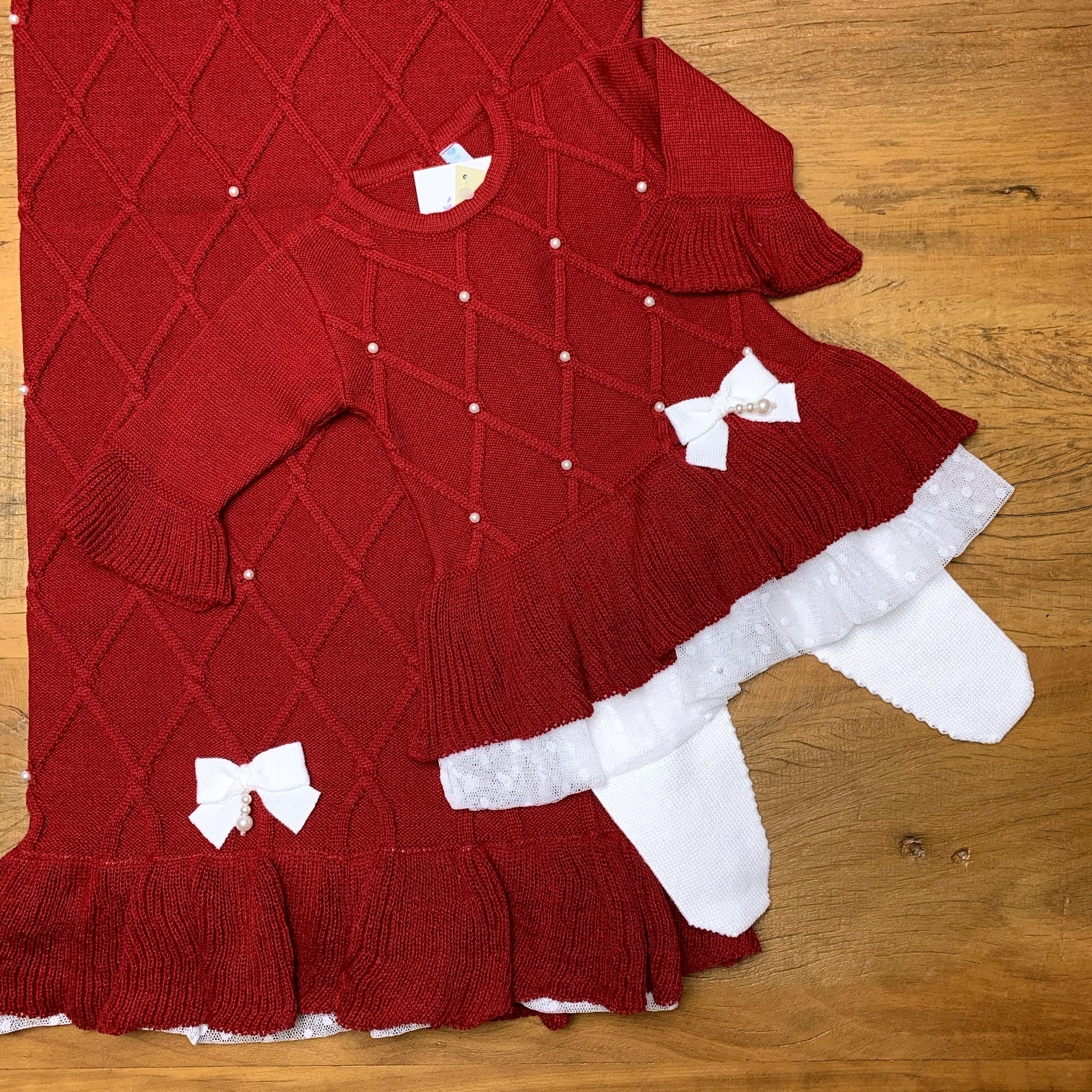 Vestido, Calça e Manta - Alicia - Red com Pérolas Swarovski