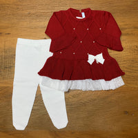 Vestido e Calça - Alicia - Red com Pérolas Swarovski