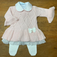 Vestido e Calça - Alicia - Rosa Pastel com Pérolas Swarovski