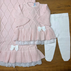 Vestido, Calça e Manta - Alicia - Rosa Pastel com Pérolas Swarovski