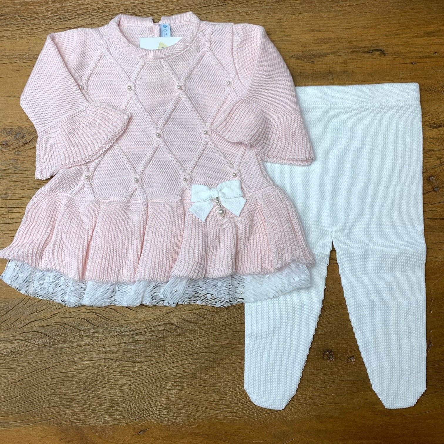 Vestido e Calça - Alicia - Rosa Pastel com Pérolas Swarovski
