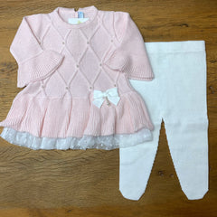 Vestido e Calça - Alicia - Rosa Pastel com Pérolas Swarovski