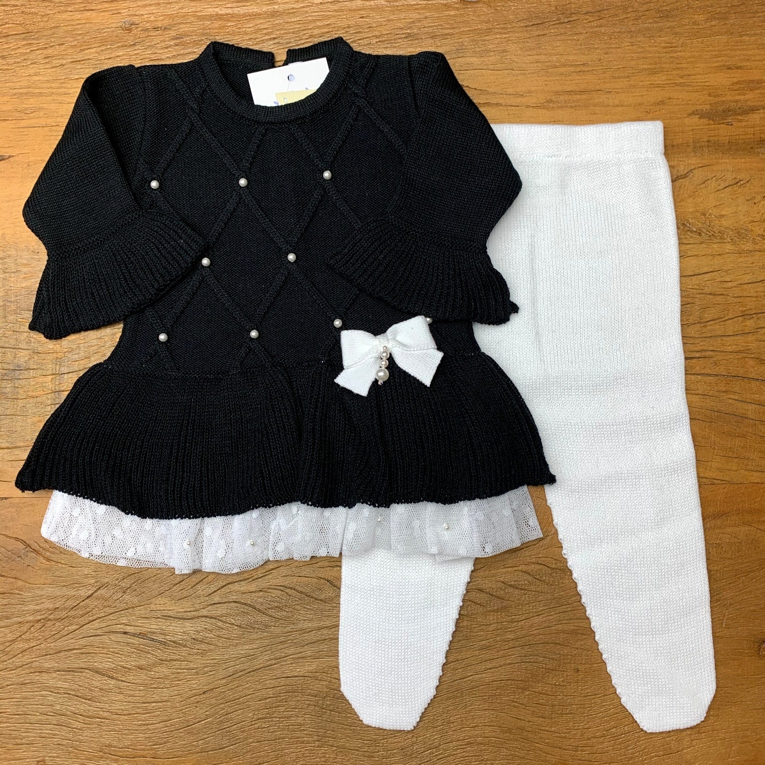 Vestido e Calça - Alicia - Preto com Pérolas Swarovski