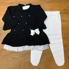 Vestido e Calça - Alicia - Preto com Pérolas Swarovski