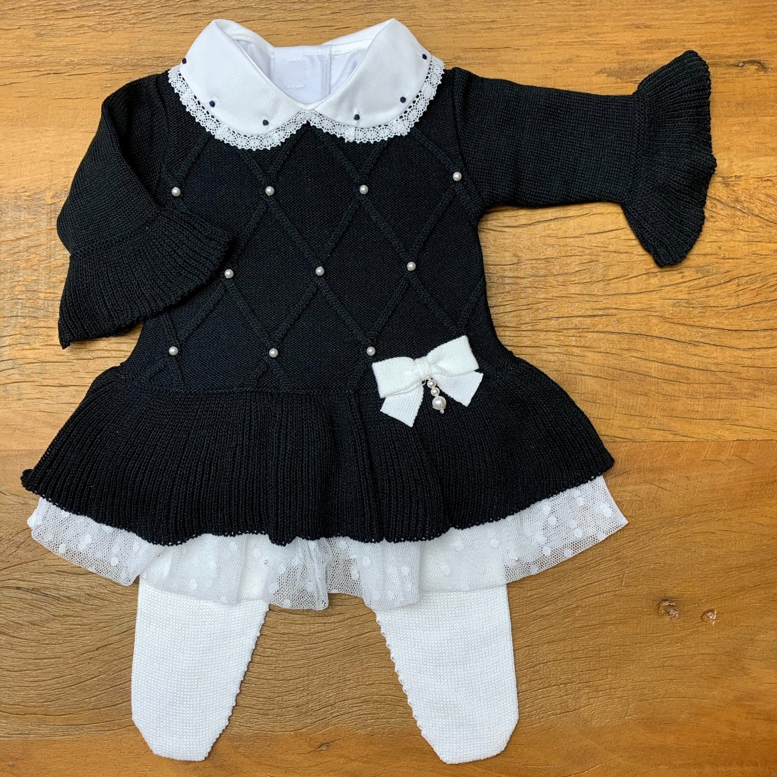 Vestido e Calça - Alicia - Preto com Pérolas Swarovski