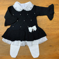 Vestido e Calça - Alicia - Preto com Pérolas Swarovski