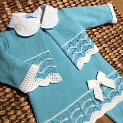 Vestido,  Bolero e Calça - Tereza - Tiffany com Pérolas e Cristais Swarovski