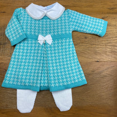 Vestido e Calça - Pied Poule - Tiffany e Verdinho com Pérolas Swarovski