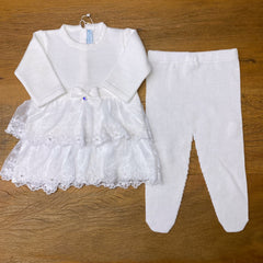 Vestido e Calça - Paola - Branco com cristais Swarovski