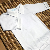 Body com Gola - Branco Liso com Punho