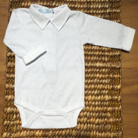 Body com Gola - Branco Liso com Punho