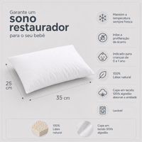 Travesseiro para Bebê 100% Látex Natural com Capa em Algodão – Conforto e Frescor