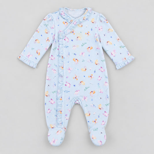 Macacão butterfly azul em algodão egípcio para bebê - Laleblu 1000