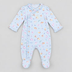 Macacão butterfly azul em algodão egípcio para bebê - Laleblu