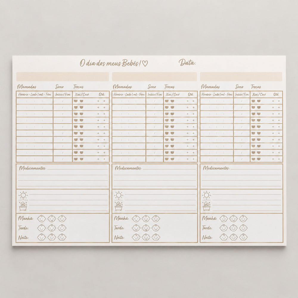 Planner para trigêmeos Laleblu