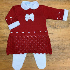 Vestido e Calça - Bárbara - Red com Pérolas e Cristais Swarovski