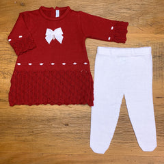 Vestido e Calça - Bárbara - Red com Pérolas e Cristais Swarovski