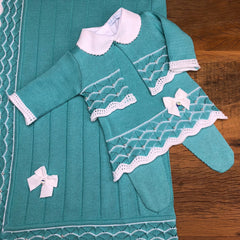 Vestido,  Bolero,  Calça e Manta - Tereza - Tiffany com Cristais Swarovski