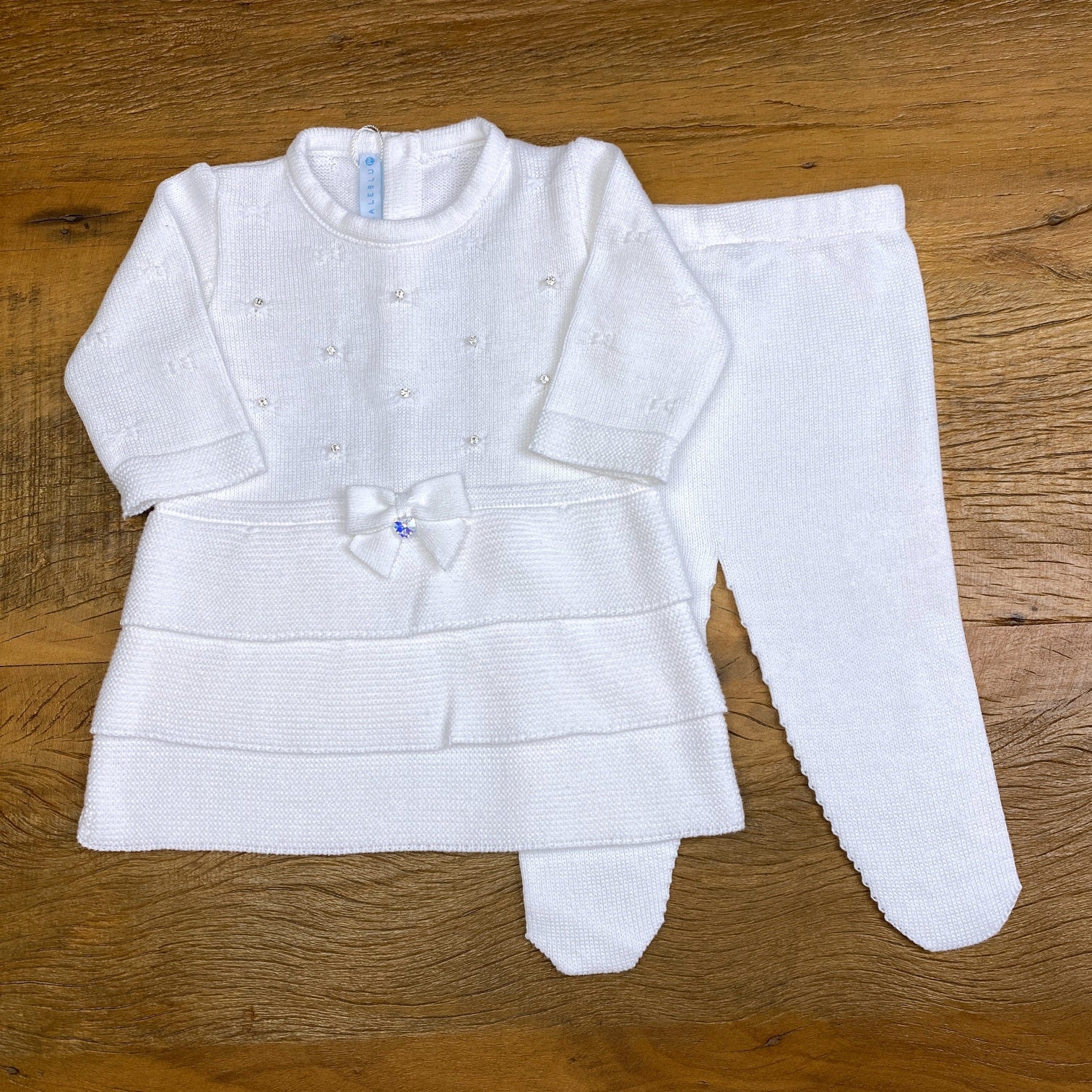Vestido e Calça - Luíza - Branco com Cristais Swarovski