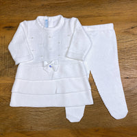 Vestido e Calça - Luíza - Branco com Cristais Swarovski