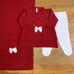 Vestido. Calça e Manta - Luíza - Red com Cristais Swarovski