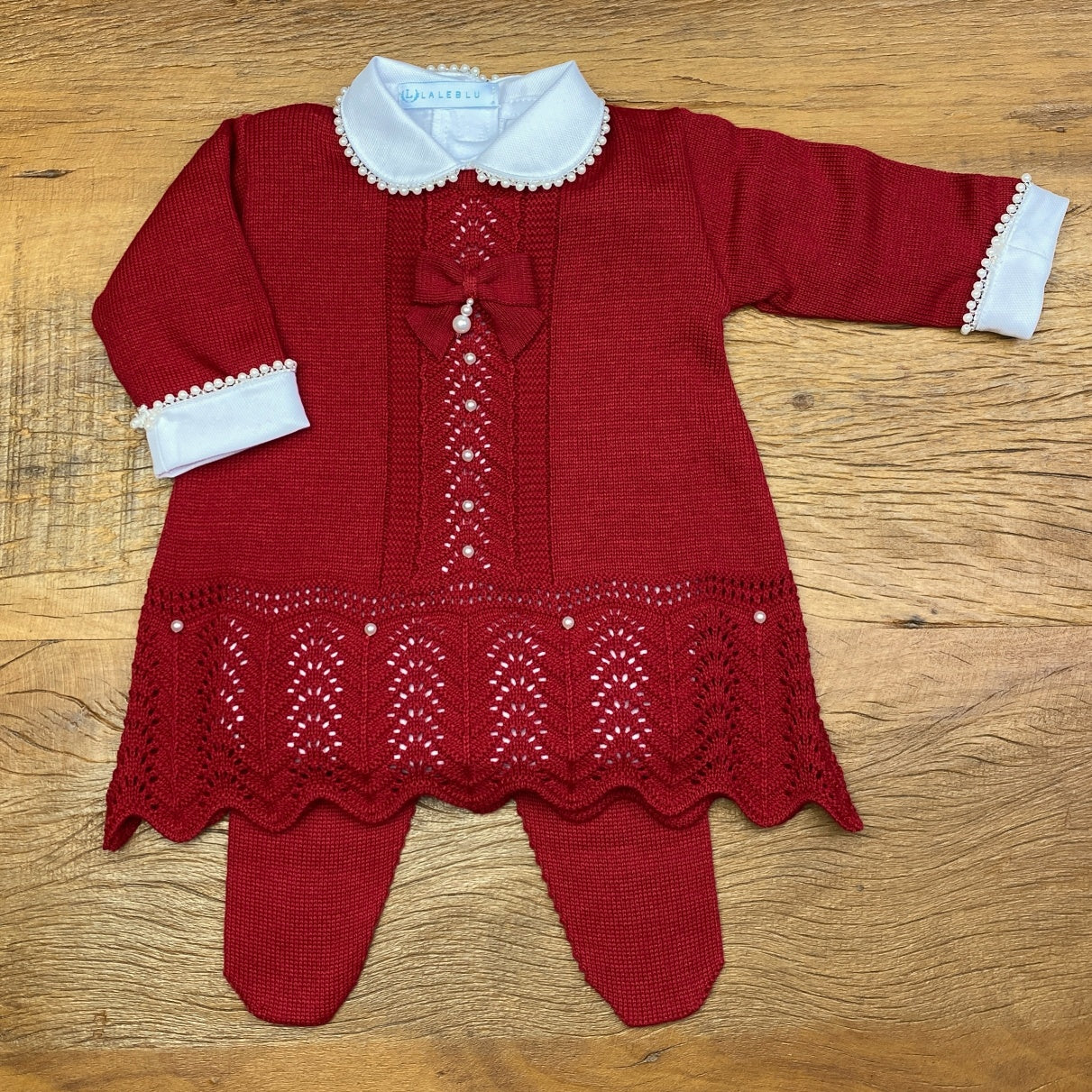 Vestido e Calça - Domitila - Red com Pérolas e Cristais Swarovski