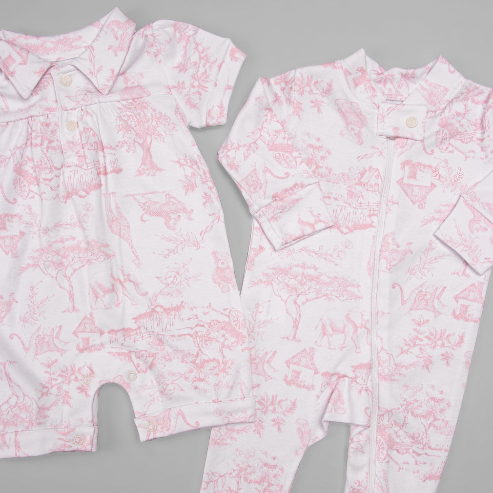 Macacão Zíper - Algodão Egípcio - Toile Du Jour - Rosa