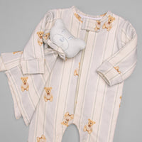 Naninha em Algodão Egípcio - Listado Urso Azul