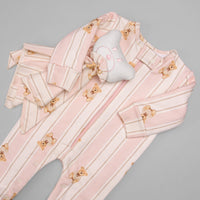 Naninha em Algodão Egípcio - Listado Ursa Rosa