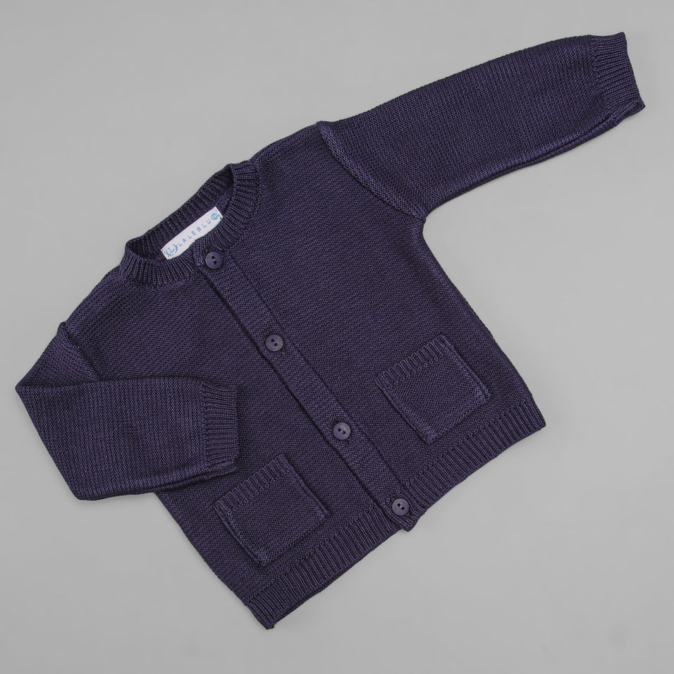 Casaco para Bebê - Tricot - Bolsinho - Naval