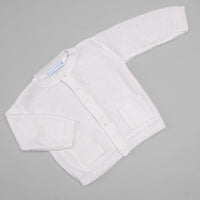 Casaco para Bebê - Tricot - Bolsinho - Branco