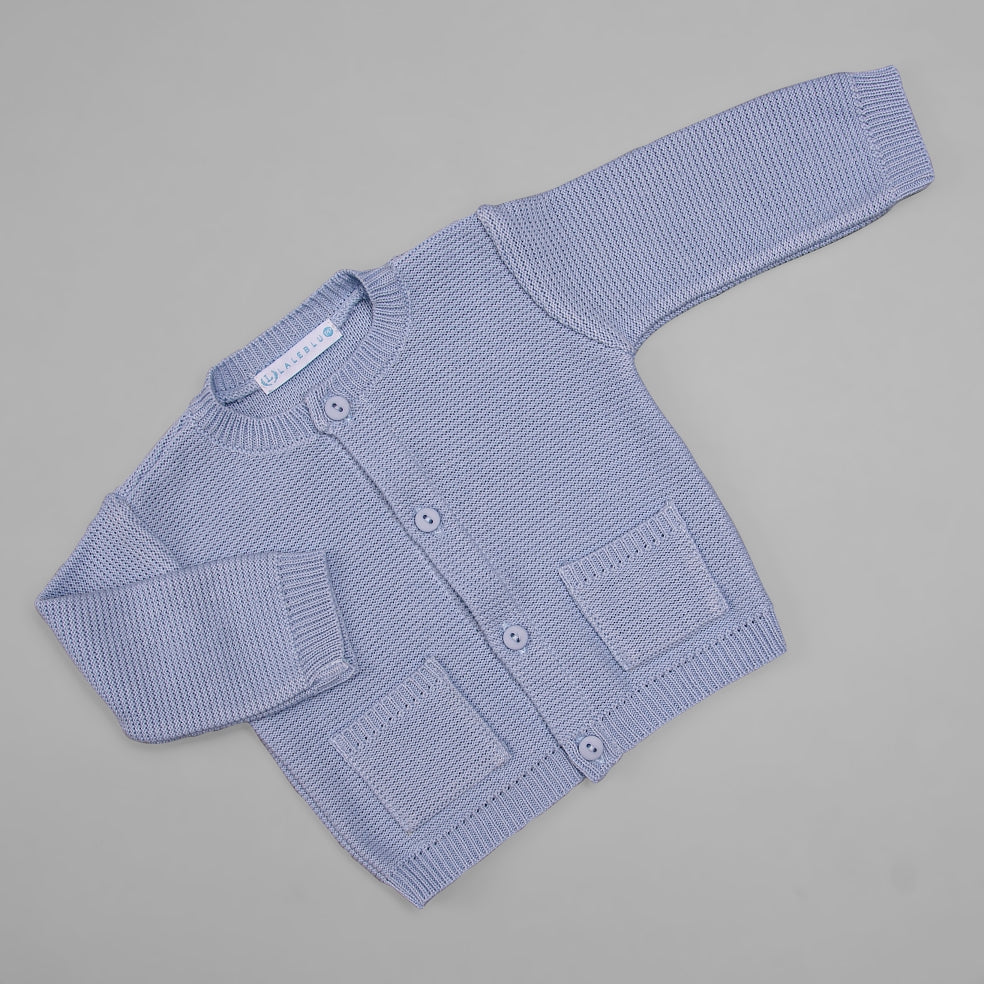 Casaco para Bebê - Tricot - Bolsinho - Blue Sky