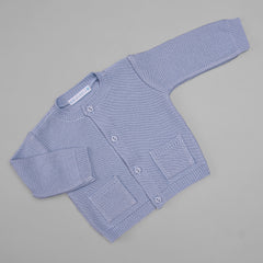 Casaco para Bebê - Tricot - Bolsinho - Blue Sky