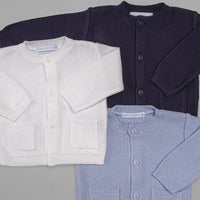 Casaco para Bebê - Tricot - Bolsinho - Branco