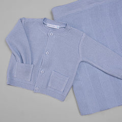 Casaco para Bebê - Tricot - Bolsinho - Blue Sky