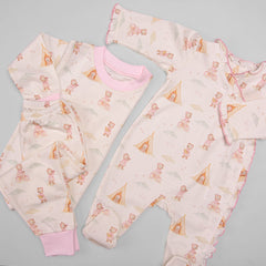 Macacão para Bebê Longo - Algodão Pima - Ursa Exploradora