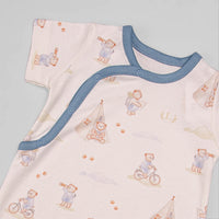 Macacão Curto para Bebê em algodão Pima - Urso Explorador