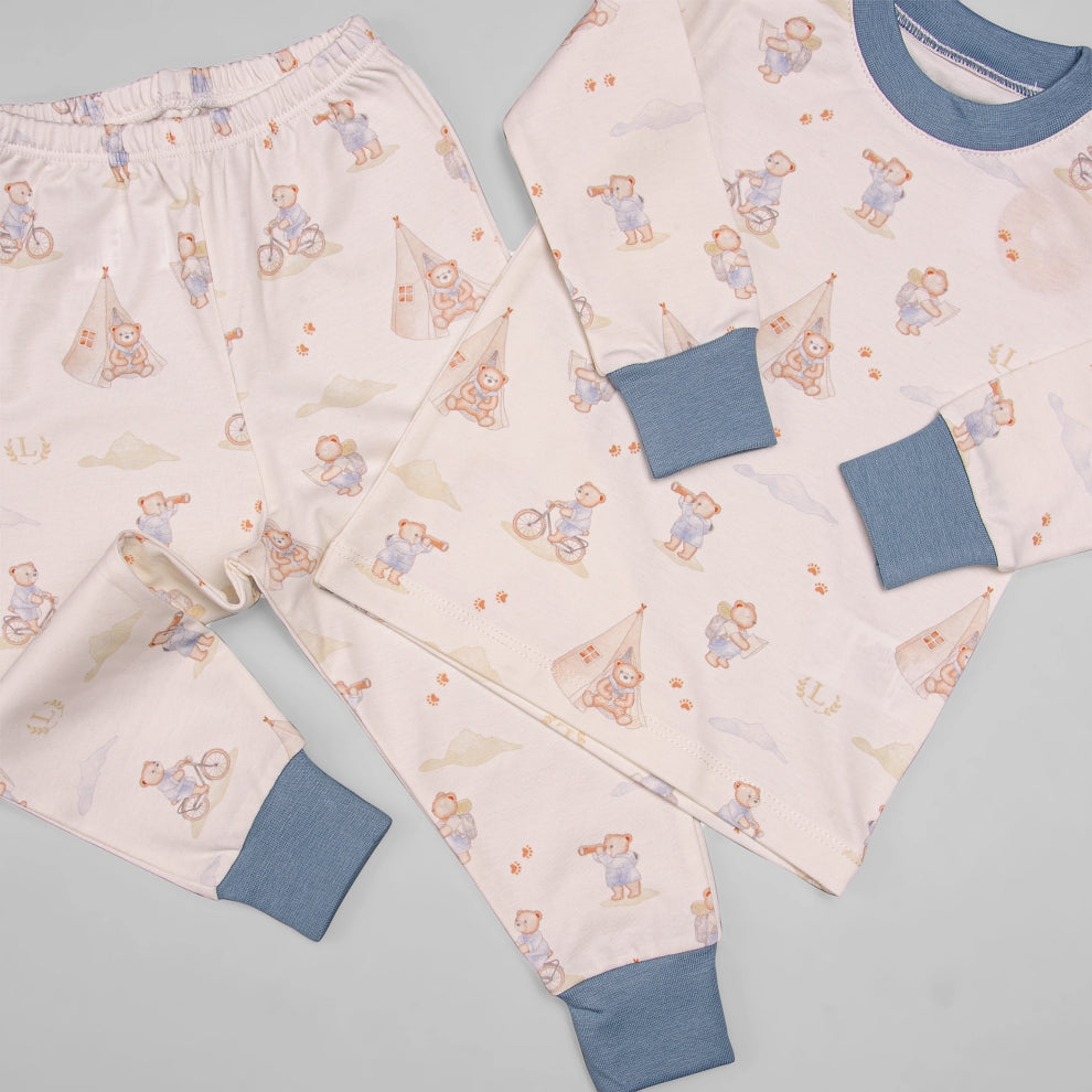 Pijama Infantil Longo - Algodão Pima - Urso Explorador