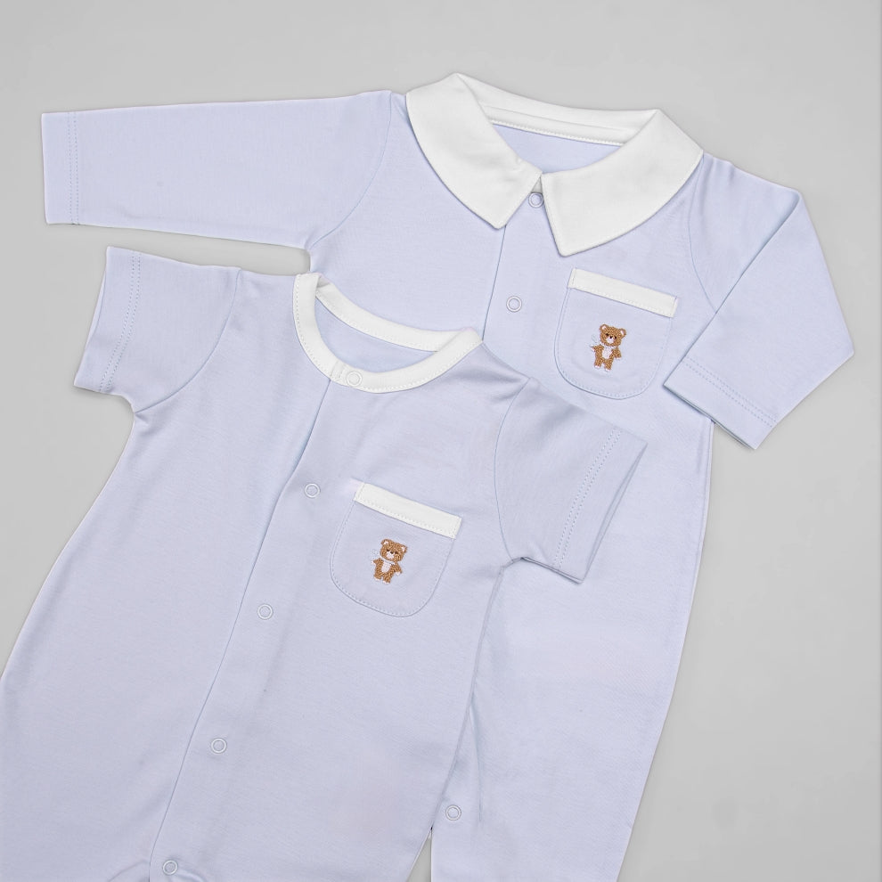 Macacão Curto para Bebê em algodão Pima - Urso Cacchecol