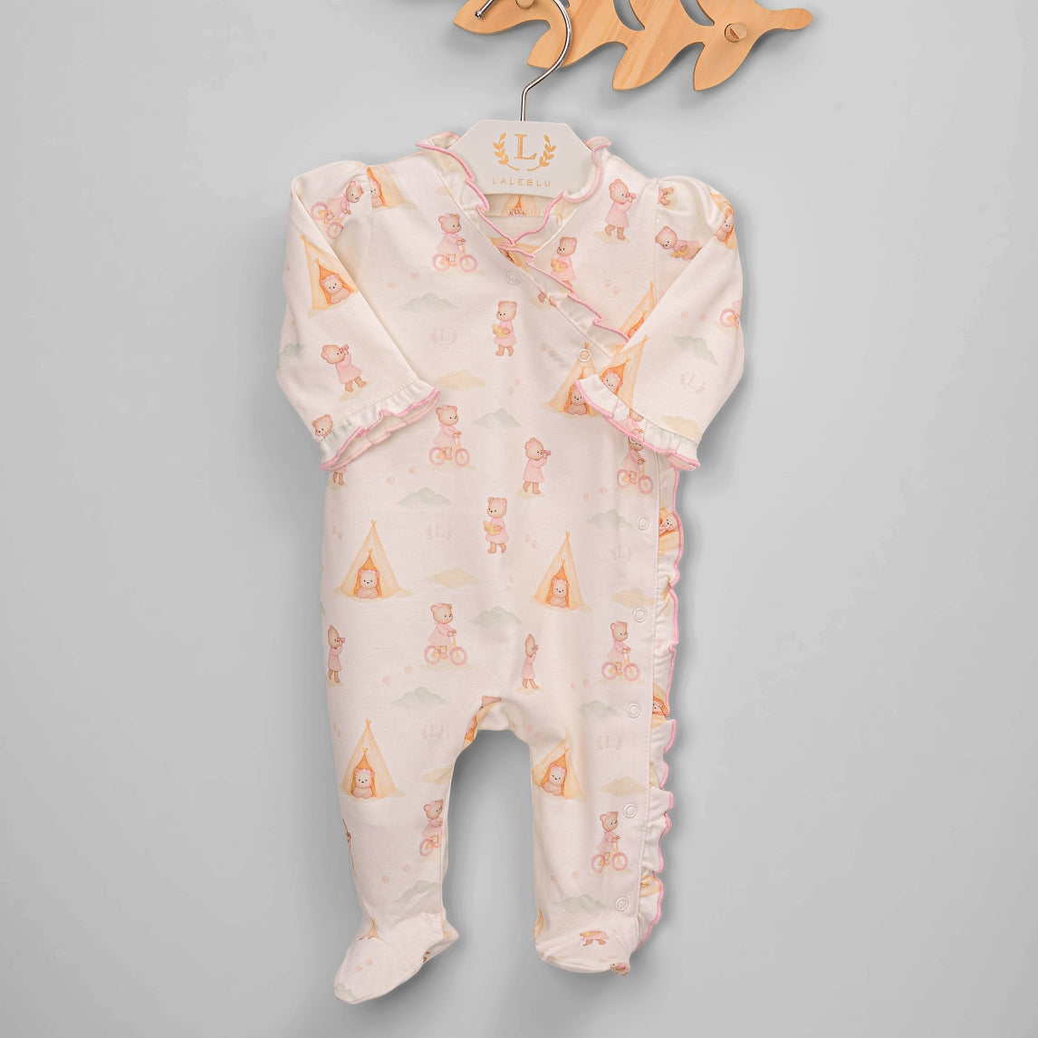 Macacão para Bebê Longo - Algodão Pima - Ursa Exploradora