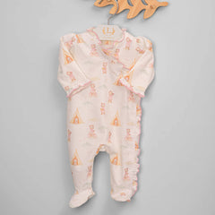 Macacão para Bebê Longo - Algodão Pima - Ursa Exploradora