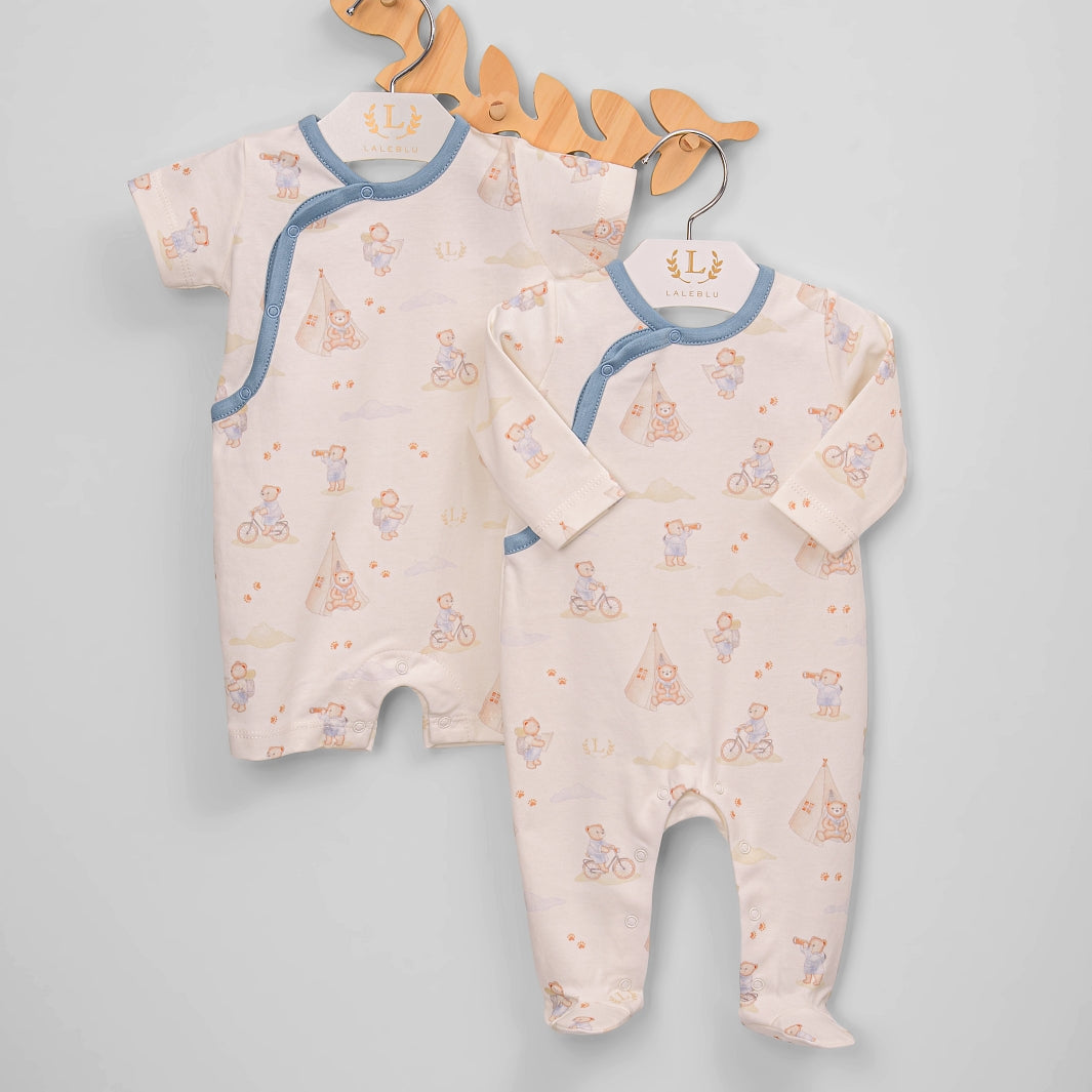 Macacão para Bebê Longo - Algodão Pima - Urso Explorador