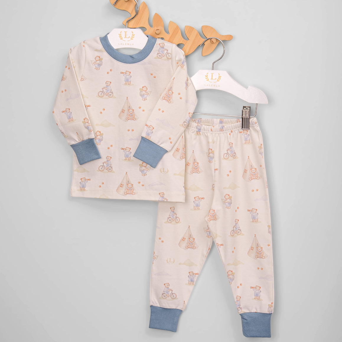 Pijama Infantil Longo - Algodão Pima - Urso Explorador