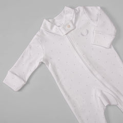 Macacão Zíper - Algodão Egípcio - Poá Verdinho