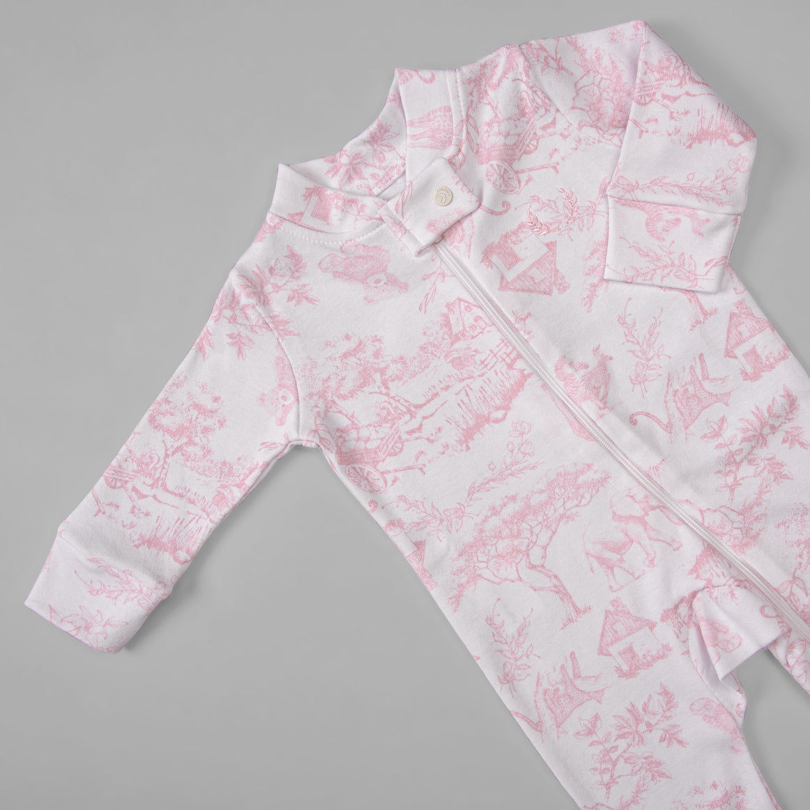 Macacão Zíper - Algodão Egípcio - Toile Du Jour - Rosa
