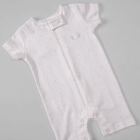 Macacão Zíper - Curto - Algodão Egípcio - Poá Verdinho