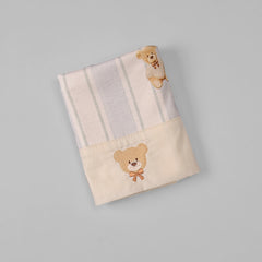 Fralda Boca - Algodão Egípcio - Listado Urso Azul