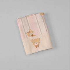 Fralda Boca - Algodão Egípcio - Listado Ursa Rosa